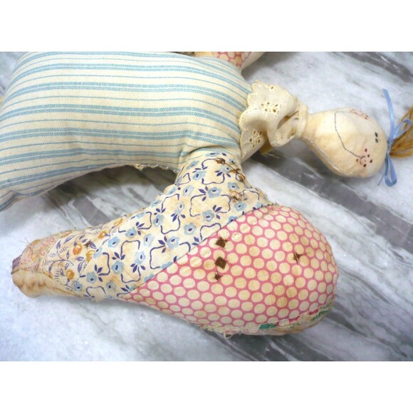 Vintage Antiqued Cottagecore Grannycore County Chic Angel Doll Handmade Unique - Picture 7 of 11